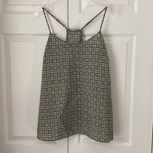 J. Crew Factory‎ Racerback Cami Geometric Pattern Yellow Black 10